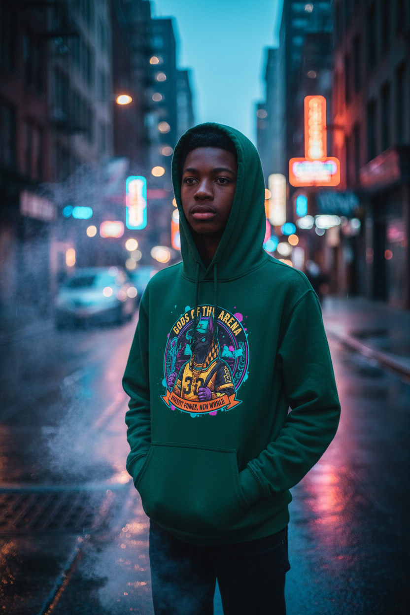 Gods of the Arena Forest Green Hoodie Lifestyle