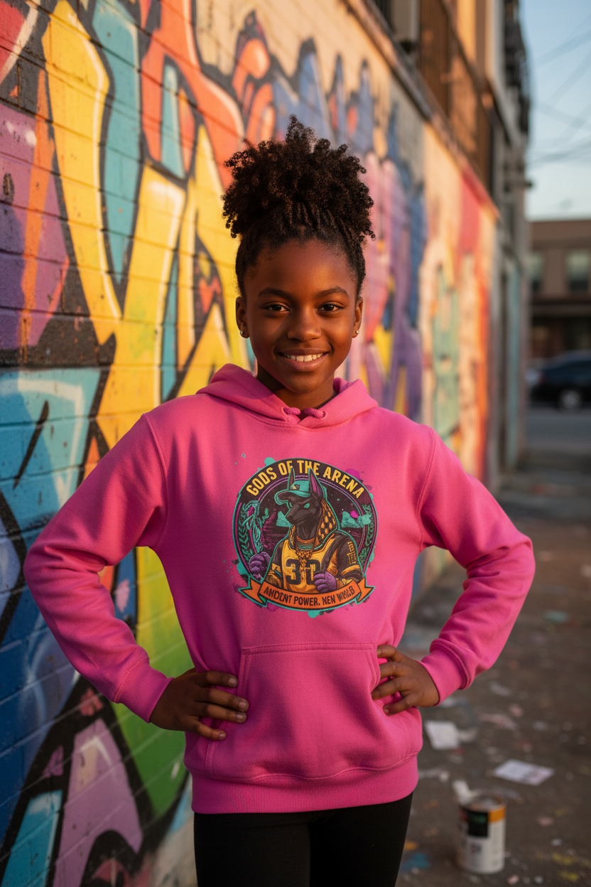 Gods of the Arena Pink Hoodie - Girl Attitude Mural