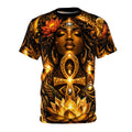 Golden Ankh Goddess AOP Tee | Sacred Feminine Unisex Cut & Sew Tee