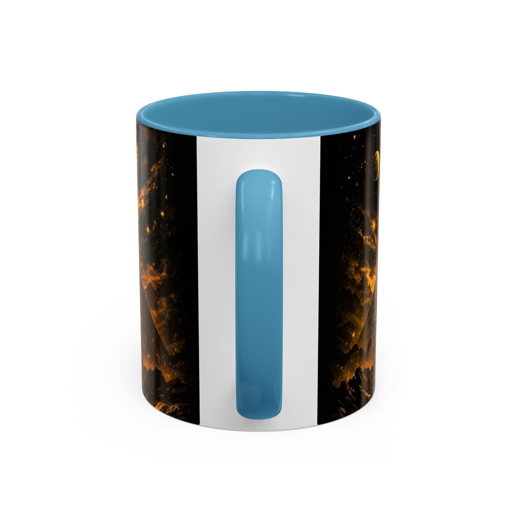 Golden Portal Coffee Mug — Mystical Spiral Galaxy Pyramid Design (11/15 oz) Printify