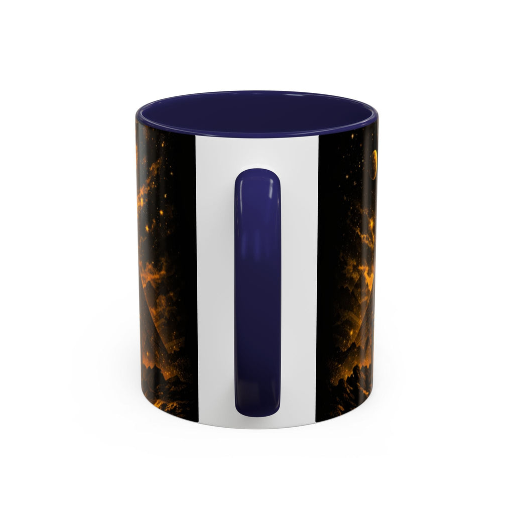 Golden Portal Coffee Mug — Mystical Spiral Galaxy Pyramid Design (11/15 oz) Printify