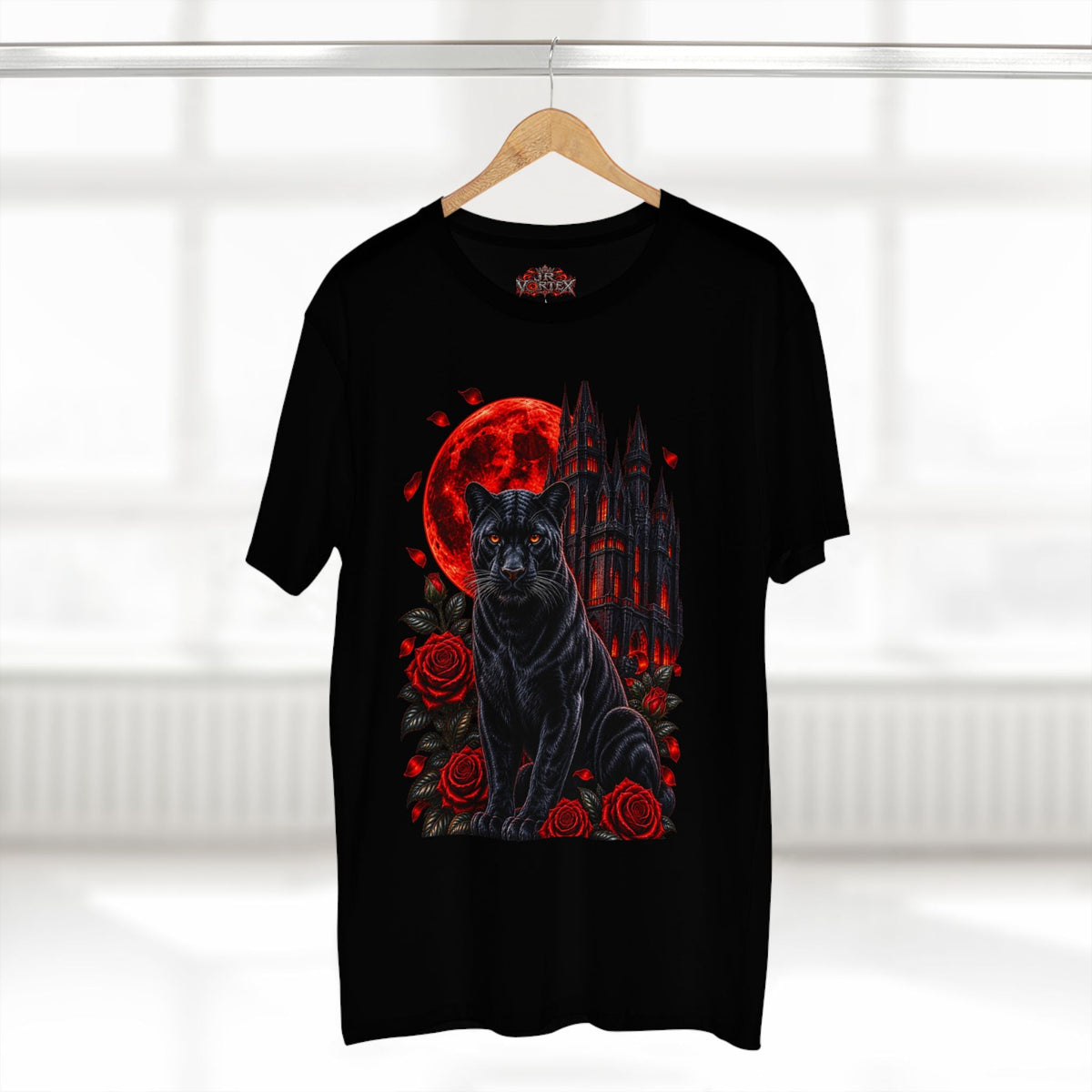 Gothic Black Panther Blood Moon Tee