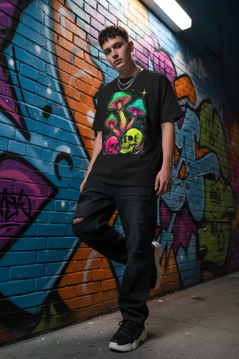 Graffiti Wall Streetwear Pose