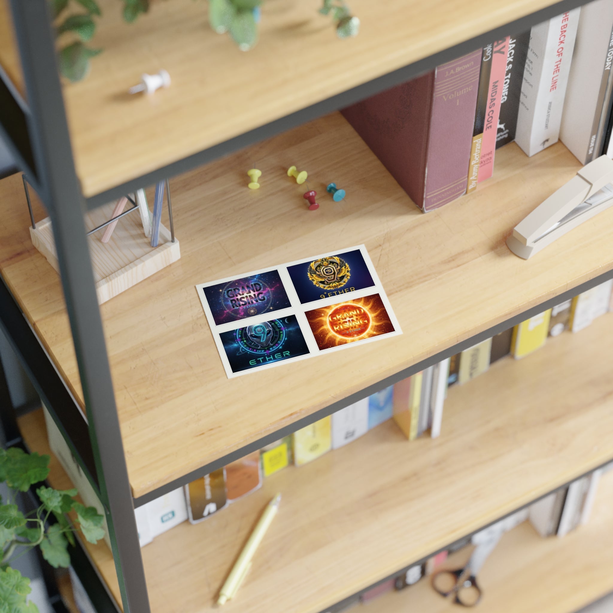 Grand Rising Ether Sticker Sheet — 4-Pack Cosmic Logo Stickers Printify