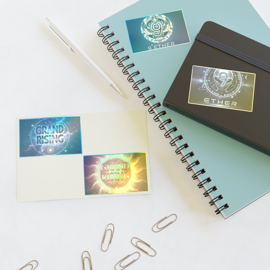 Grand Rising Ether Sticker Sheet — 4-Pack Cosmic Logo Stickers Printify