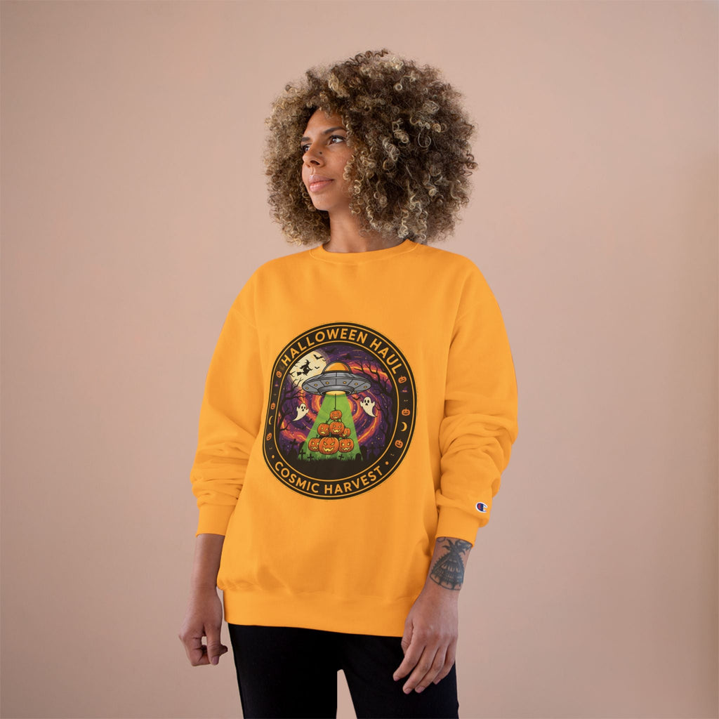 Halloween Cosmic Harvest Sweatshirt, Unisex Graphic Sweatshirt, Fall Apparel, Halloween Gift Idea, Festival Wear, Cozy Lounge Top🎃 Printify