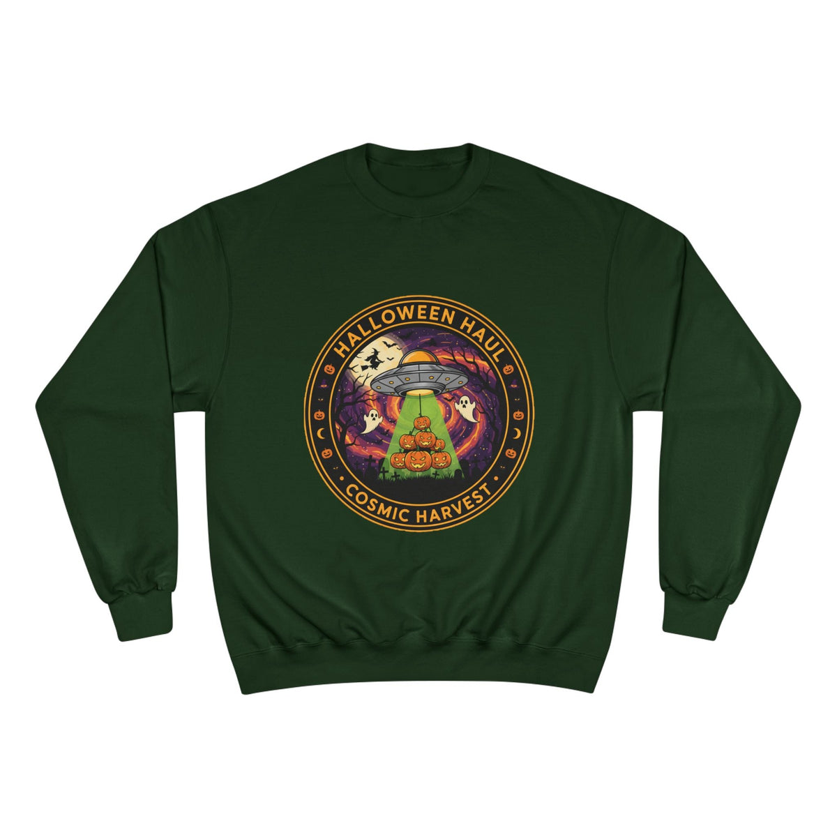Halloween Cosmic Harvest Sweatshirt, Unisex Graphic Sweatshirt, Fall Apparel, Halloween Gift Idea, Festival Wear, Cozy Lounge Top🎃 Printify