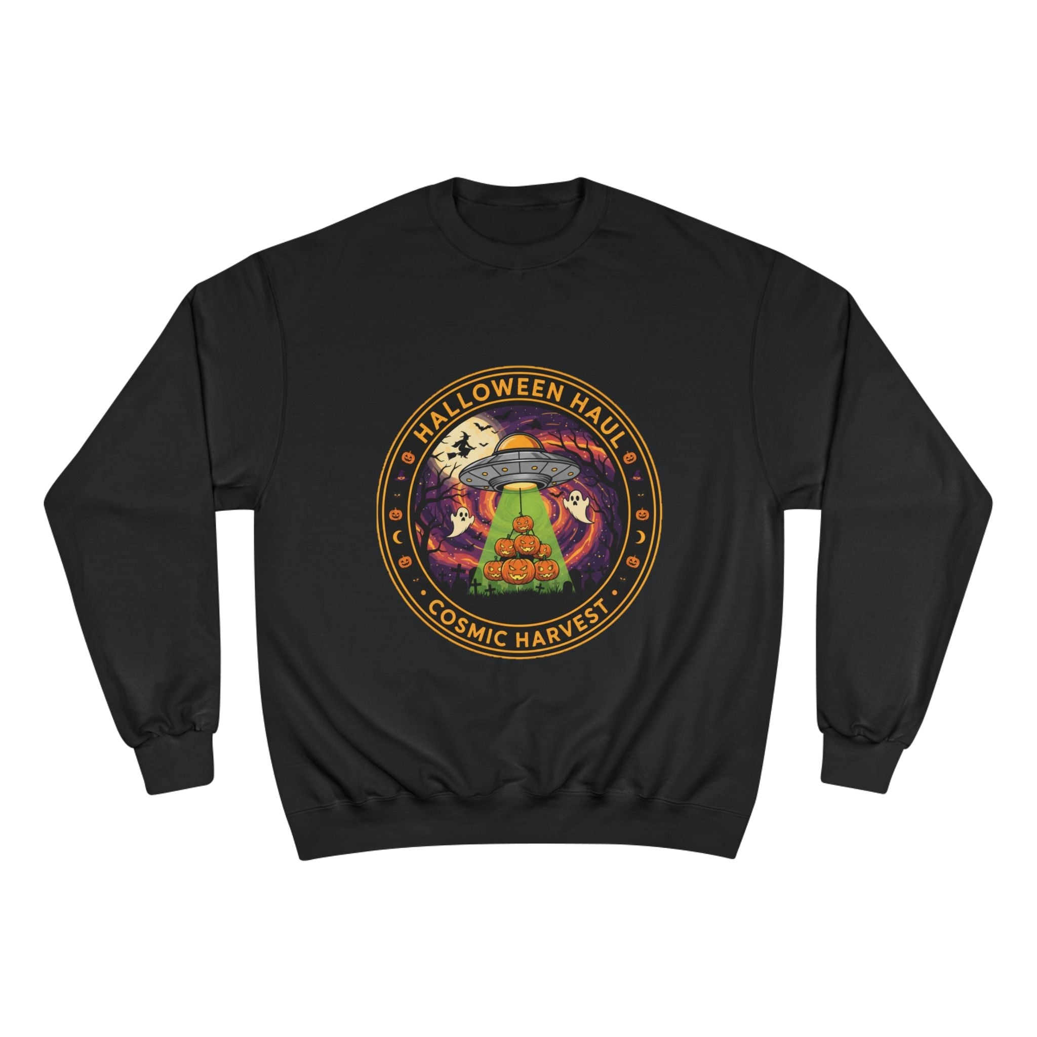 Halloween Cosmic Harvest Sweatshirt, Unisex Graphic Sweatshirt, Fall Apparel, Halloween Gift Idea, Festival Wear, Cozy Lounge Top🎃 Printify