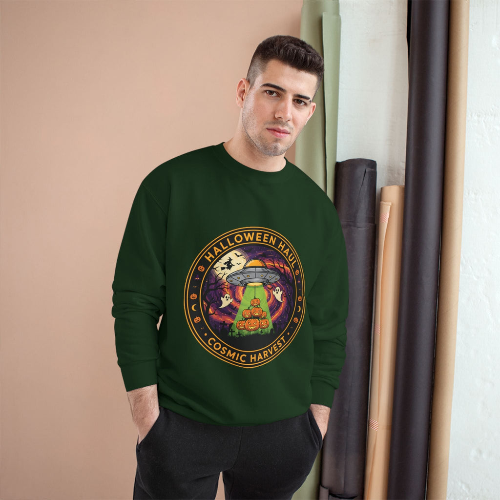 Halloween Cosmic Harvest Sweatshirt, Unisex Graphic Sweatshirt, Fall Apparel, Halloween Gift Idea, Festival Wear, Cozy Lounge Top🎃 Printify