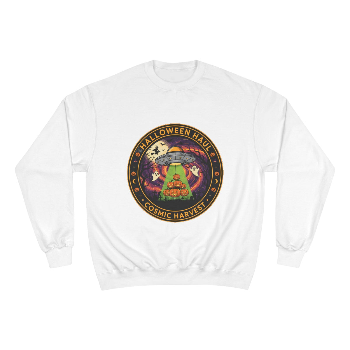 Halloween Cosmic Harvest Sweatshirt, Unisex Graphic Sweatshirt, Fall Apparel, Halloween Gift Idea, Festival Wear, Cozy Lounge Top🎃 Printify