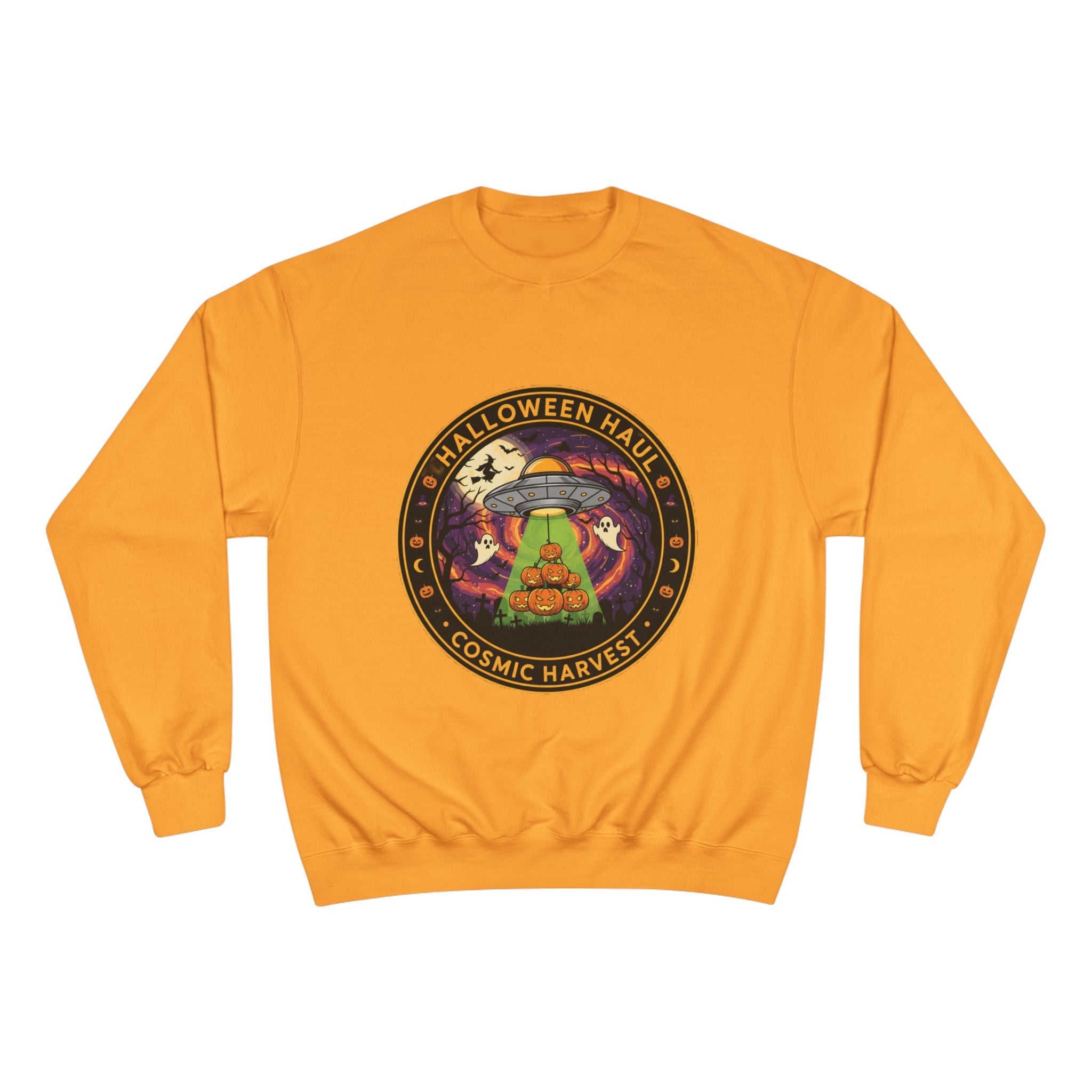 Halloween Cosmic Harvest Sweatshirt, Unisex Graphic Sweatshirt, Fall Apparel, Halloween Gift Idea, Festival Wear, Cozy Lounge Top🎃 Printify