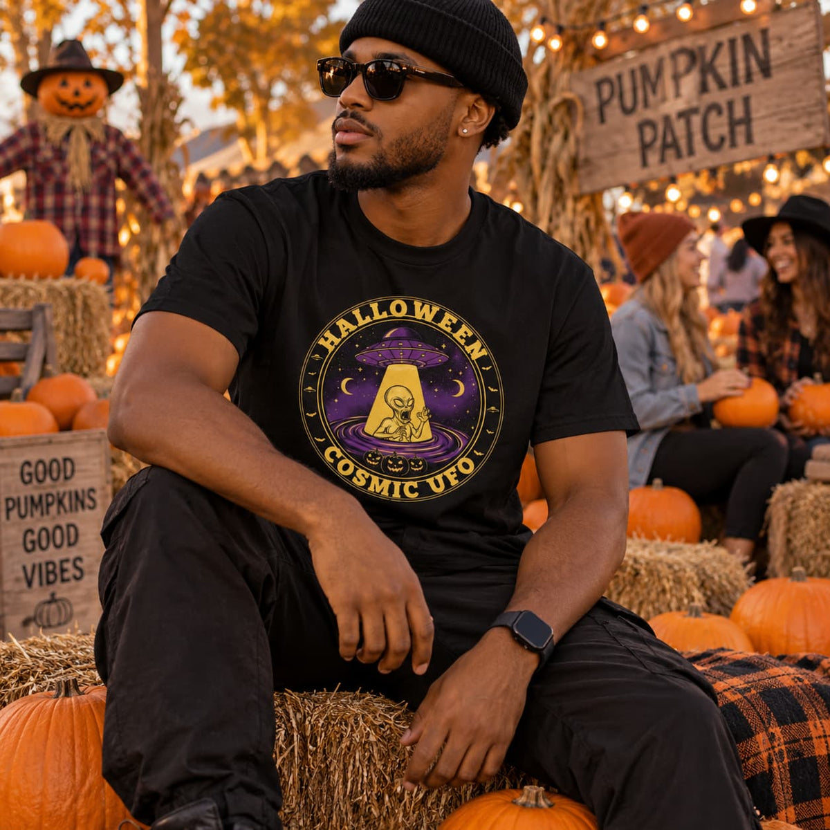 Halloween Cosmic UFO Tee – Alien Spooky Streetwear