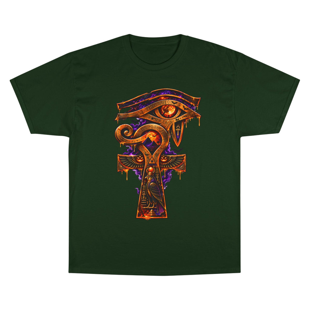 Halloween Eye of Horus Ankh Tee — Spooky Egyptian Champion T-Shirt