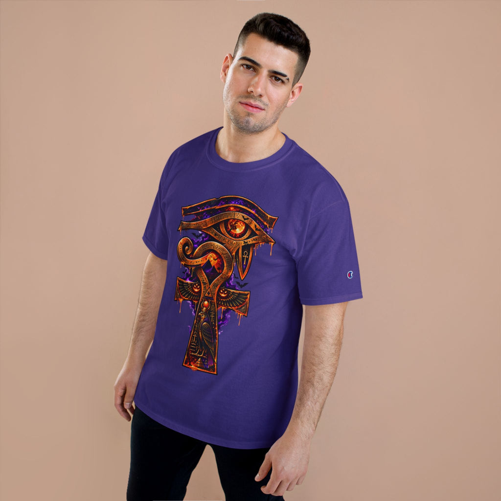 Halloween Eye of Horus Ankh Tee — Spooky Egyptian Champion T-Shirt