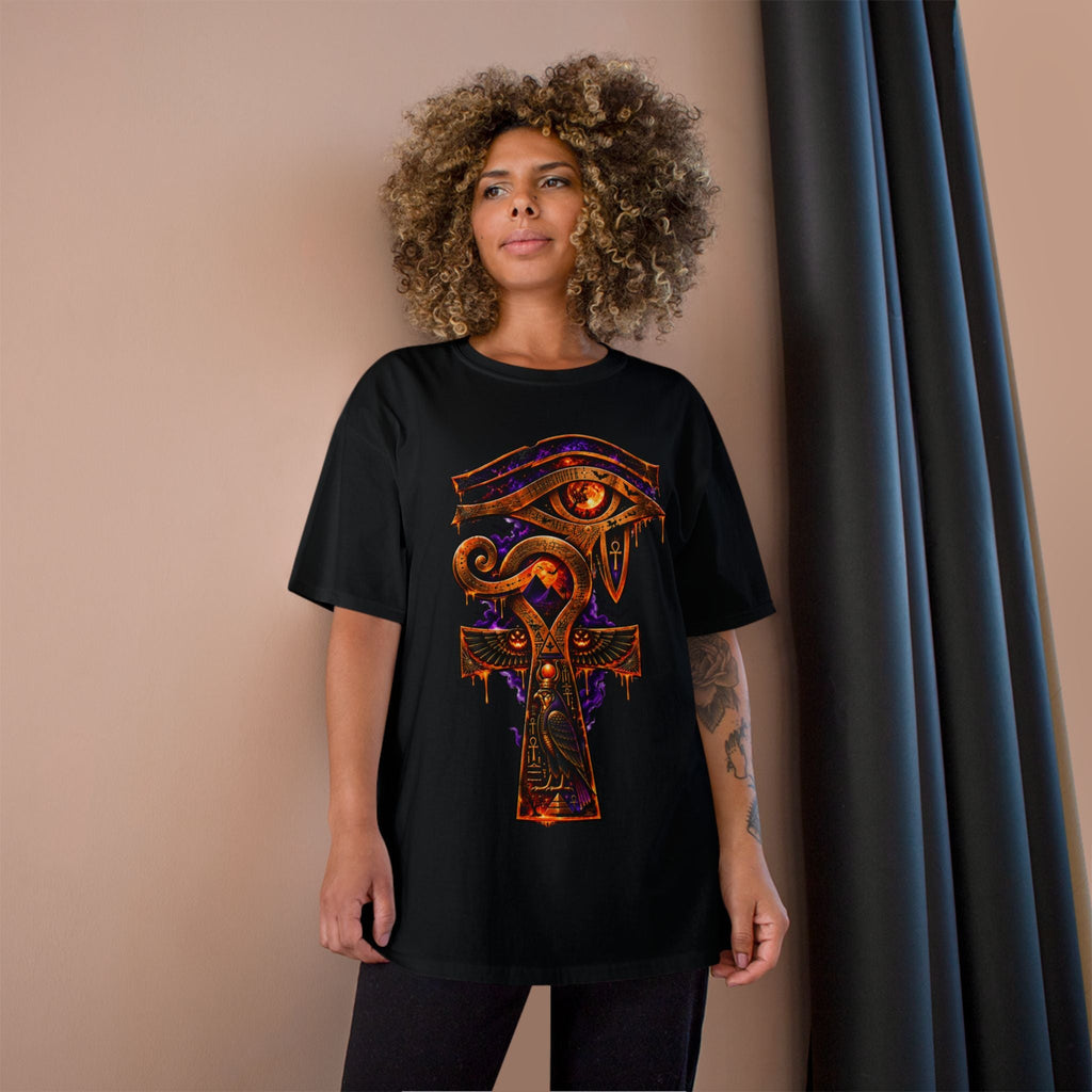 Halloween Eye of Horus Ankh Tee — Spooky Egyptian Champion T-Shirt