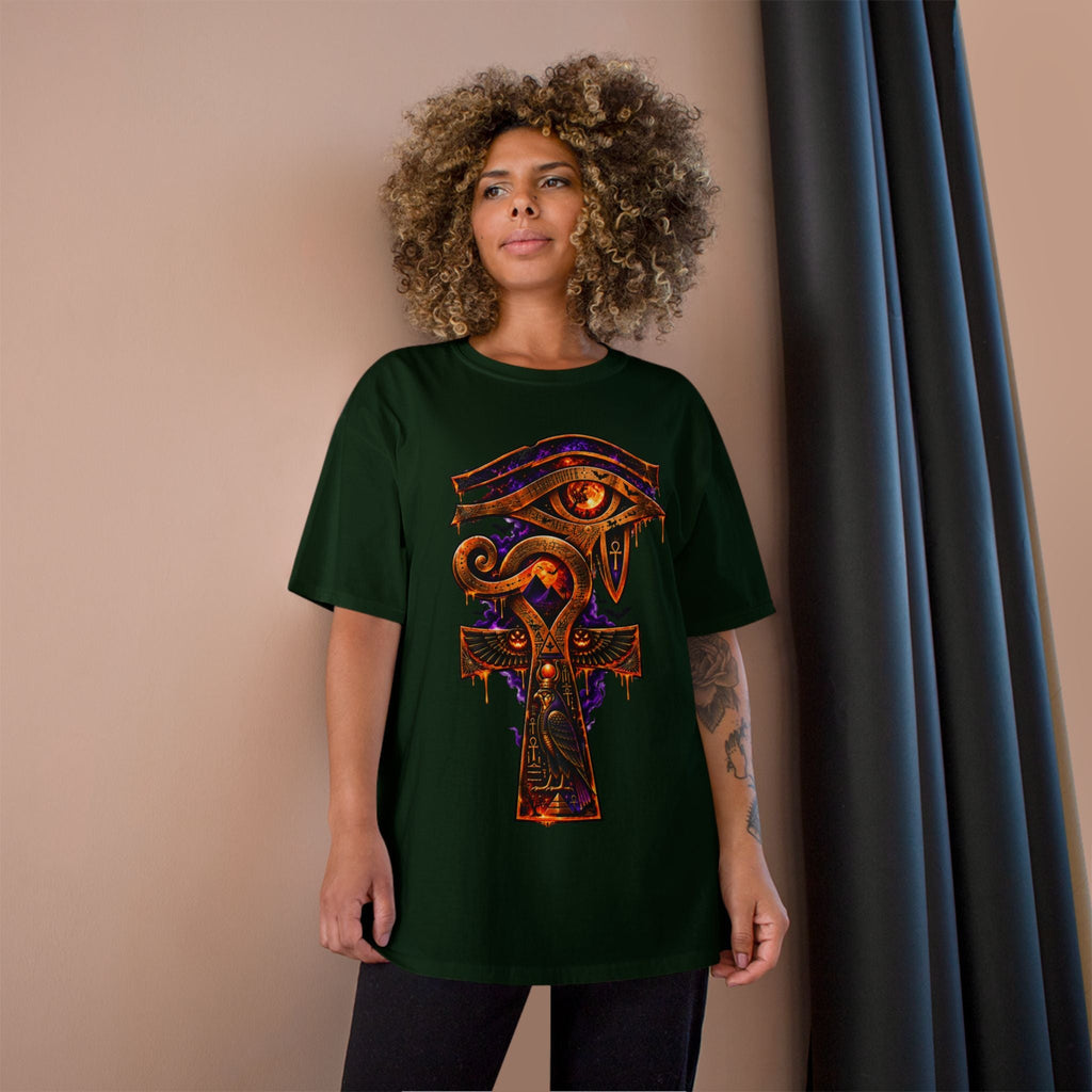 Halloween Eye of Horus Ankh Tee — Spooky Egyptian Champion T-Shirt