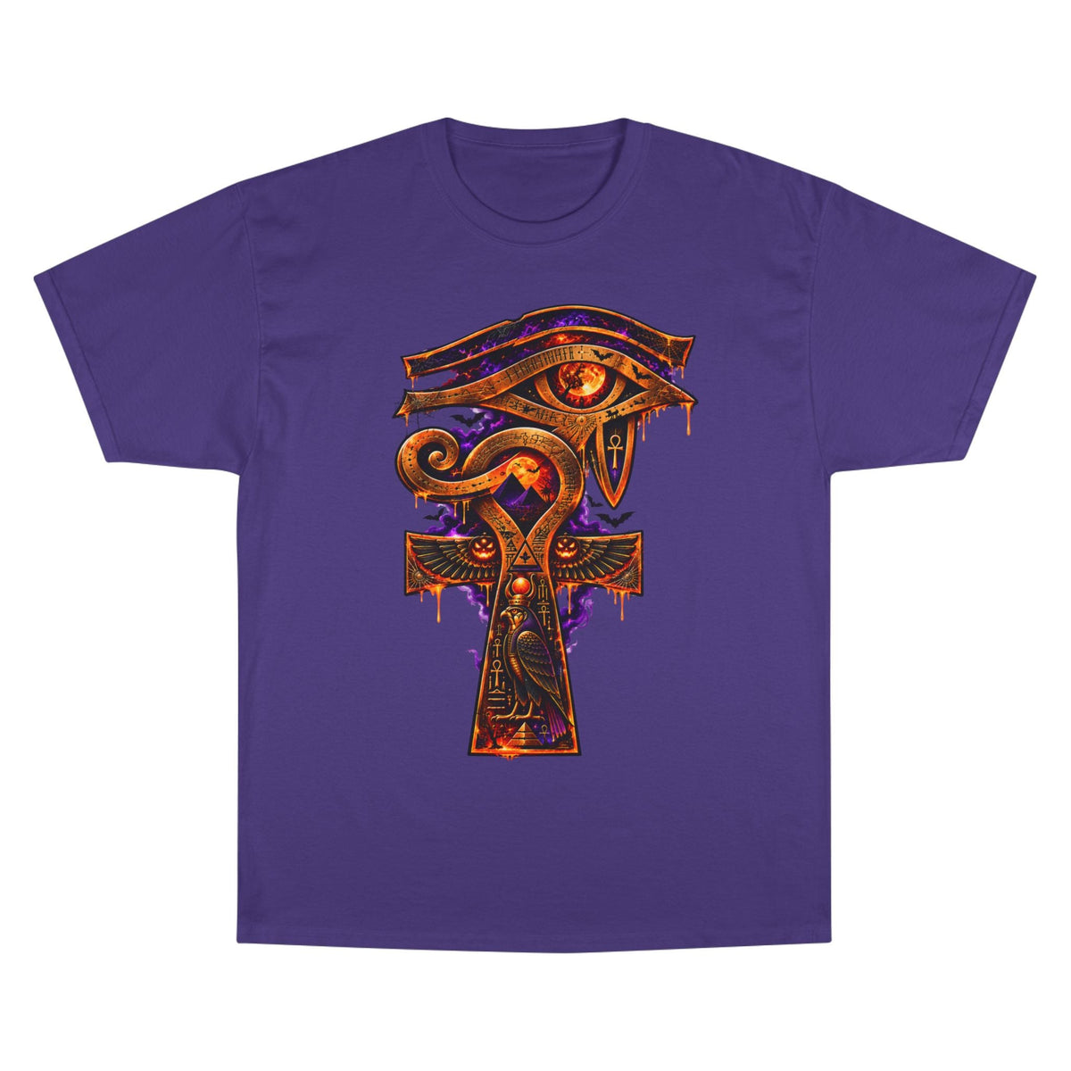 Halloween Eye of Horus Ankh Tee — Spooky Egyptian Champion T-Shirt