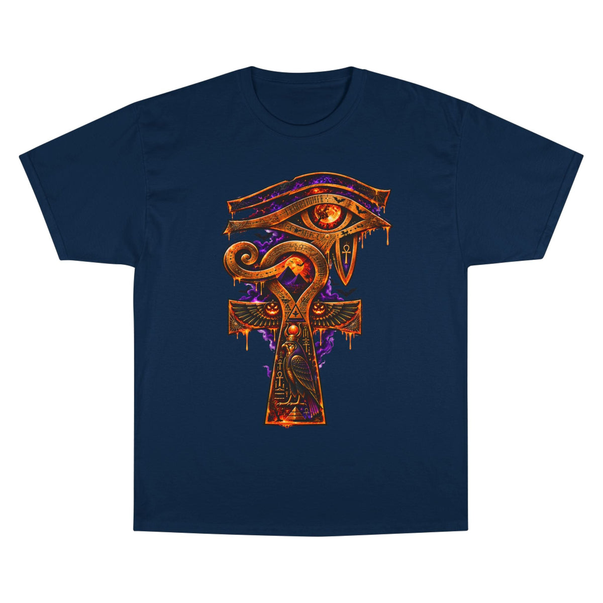 Halloween Eye of Horus Ankh Tee — Spooky Egyptian Champion T-Shirt
