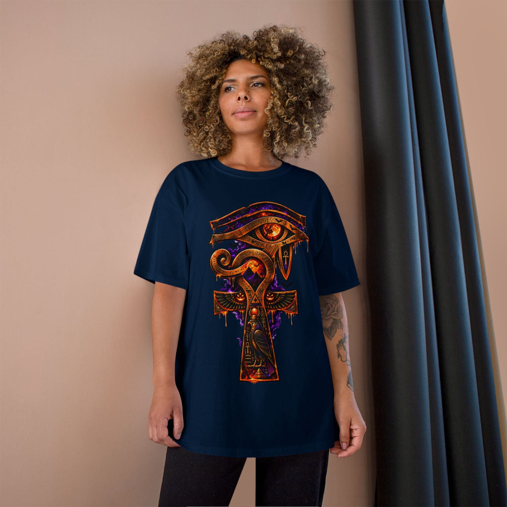 Halloween Eye of Horus Ankh Tee — Spooky Egyptian Champion T-Shirt