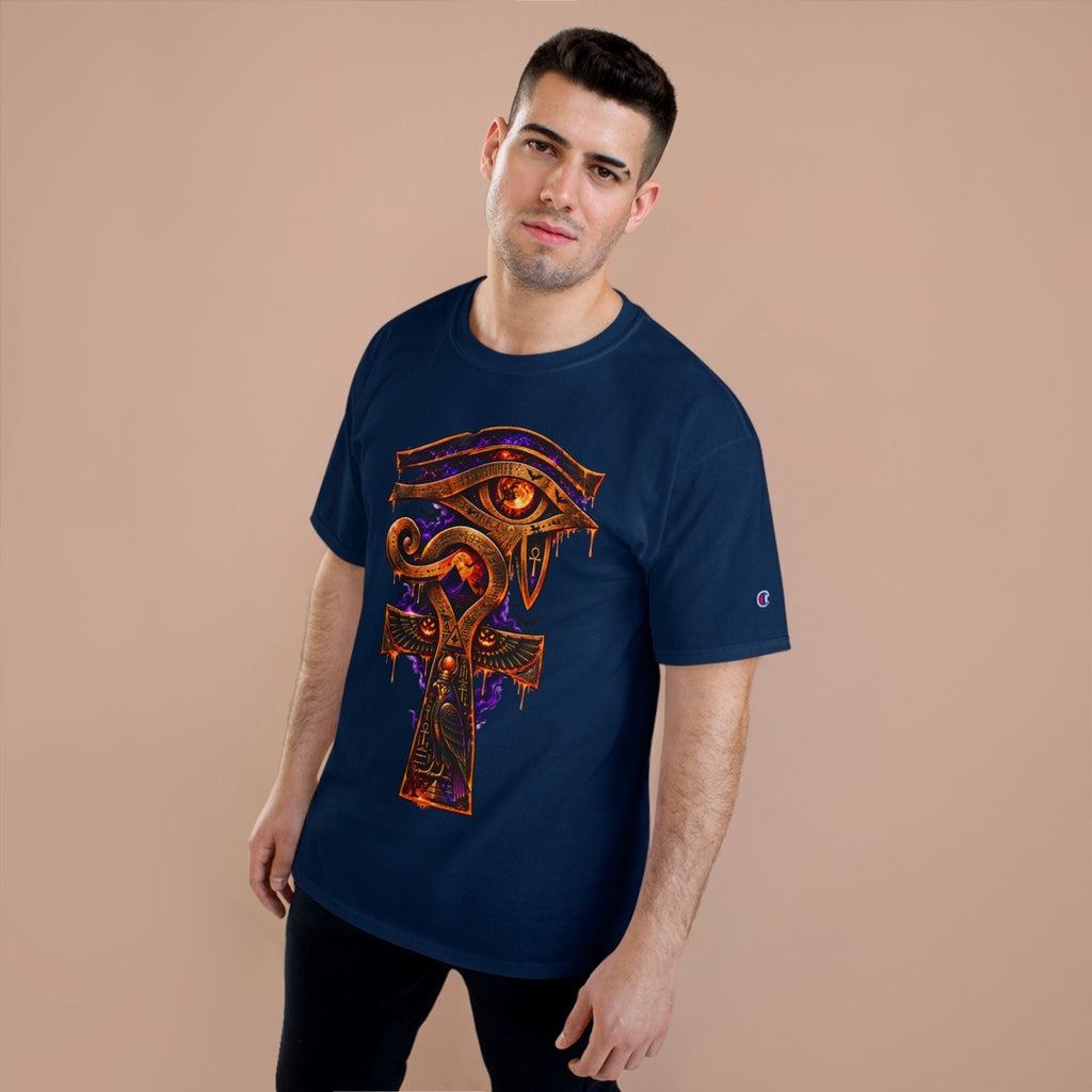 Halloween Eye of Horus Ankh Tee — Spooky Egyptian Champion T-Shirt