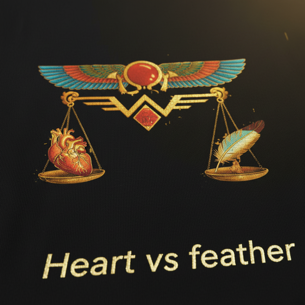 Heart vs Feather — Graphic Close-Up