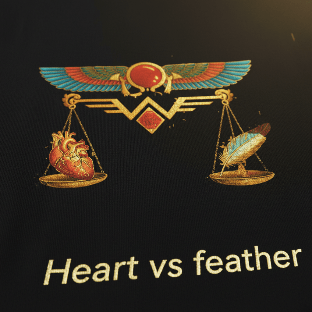 Heart vs Feather — Graphic Close-Up