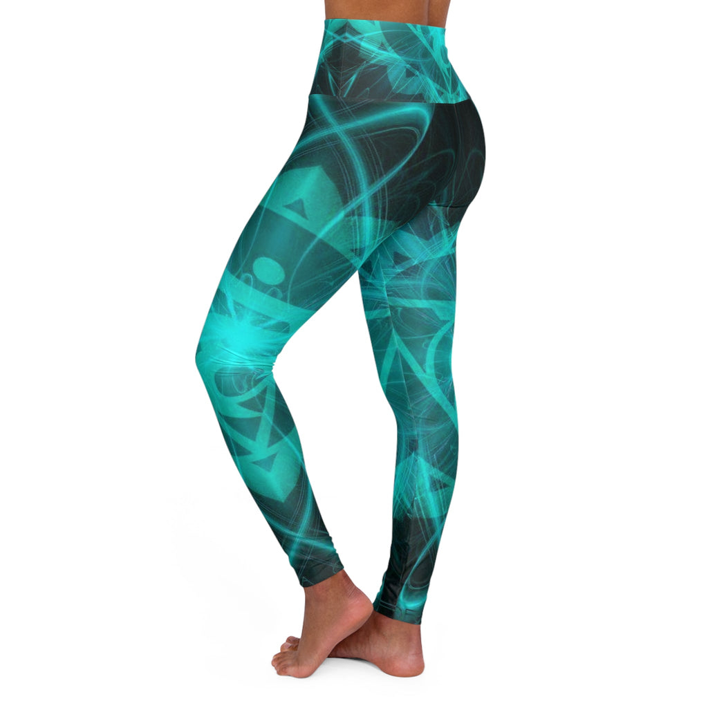 Abstract Swirl High-Waisted Yoga Leggings — Women's Artistic AOP