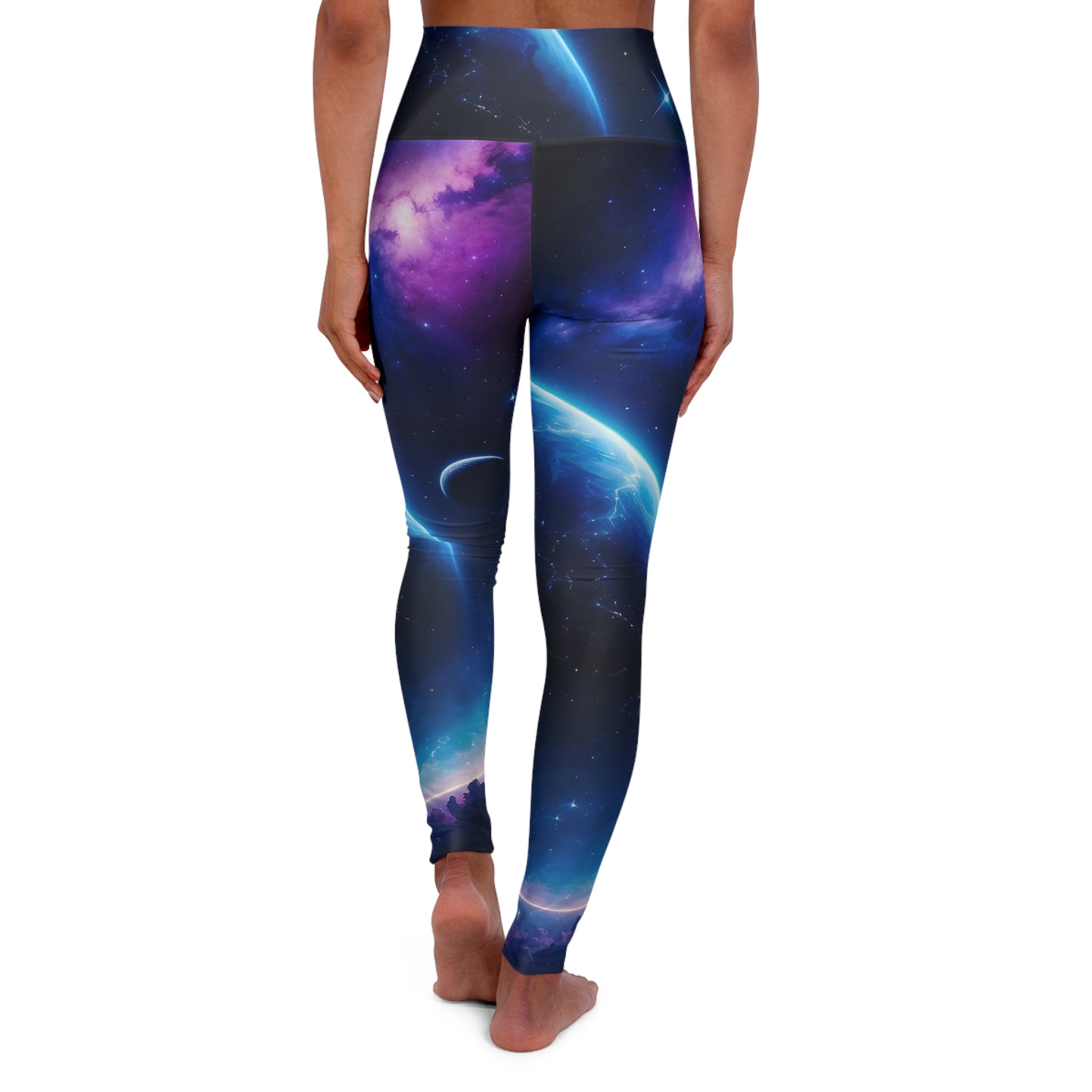 Psychedelic Waves High-Waisted Yoga Leggings — Women's Trippy AOP