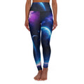 Psychedelic Waves High-Waisted Yoga Leggings — Women's Trippy AOP