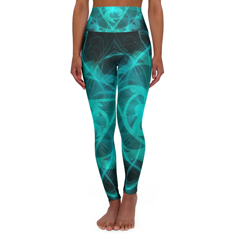 Abstract Swirl High-Waisted Yoga Leggings — Women's Artistic AOP