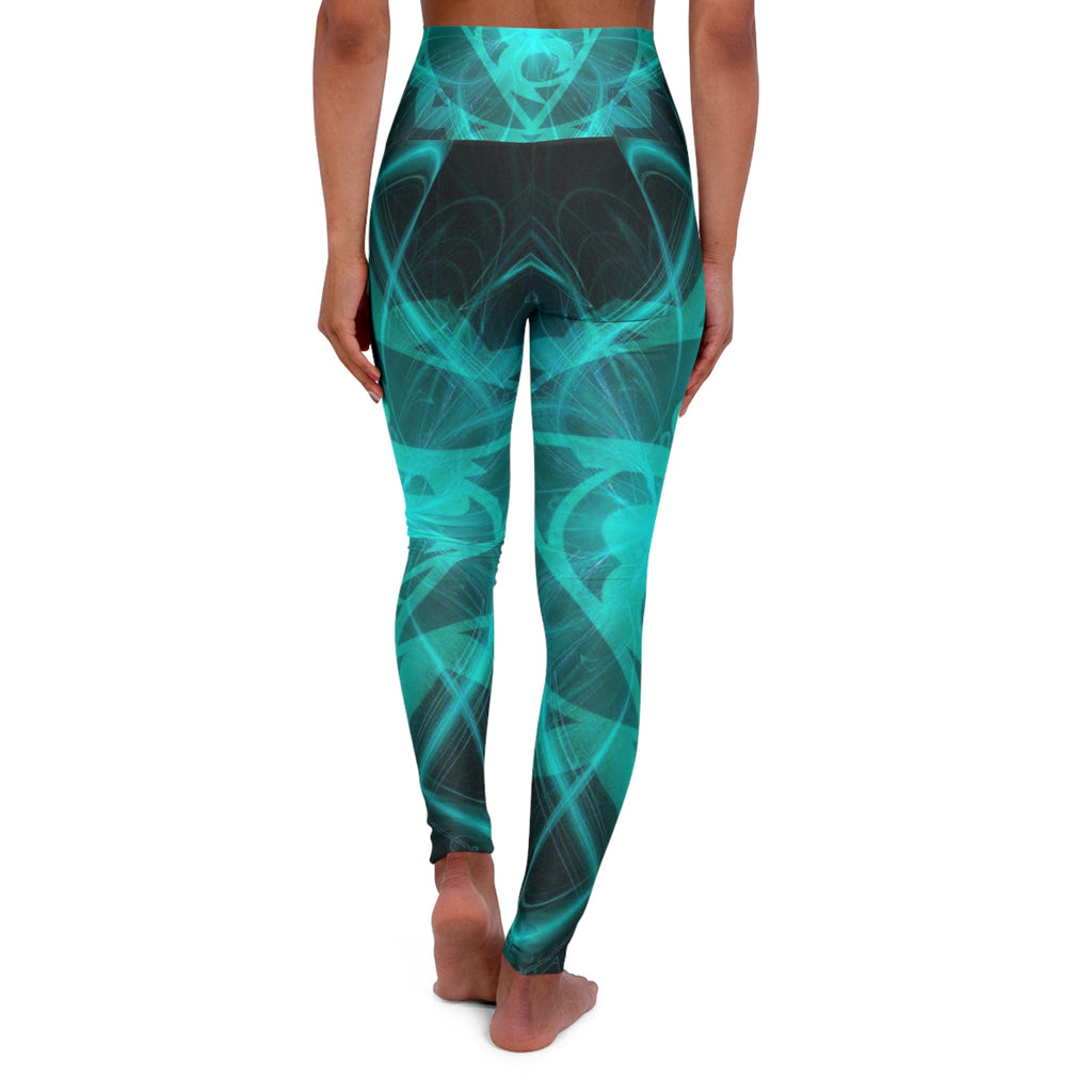Abstract Swirl High-Waisted Yoga Leggings — Women's Artistic AOP