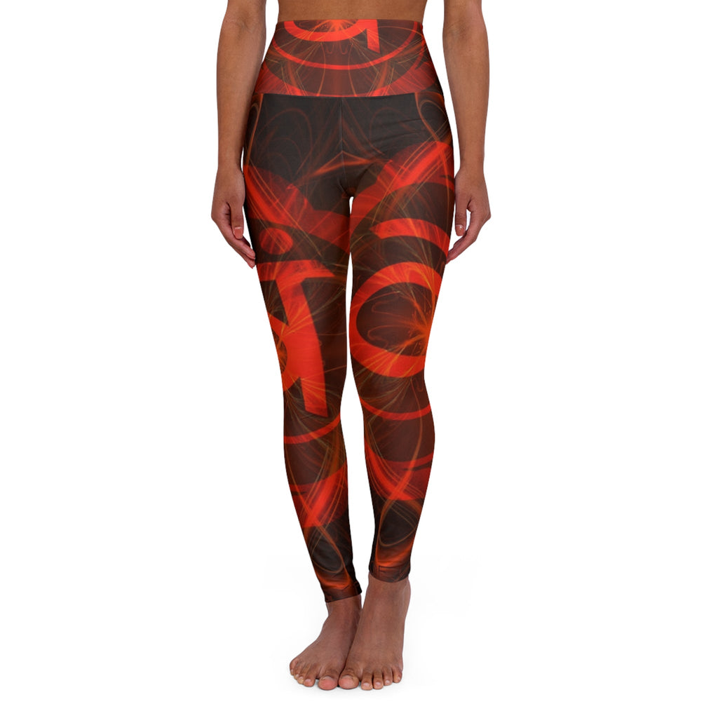 Vibrant Mosaic High-Waisted Yoga Leggings — Women's Colorful AOP