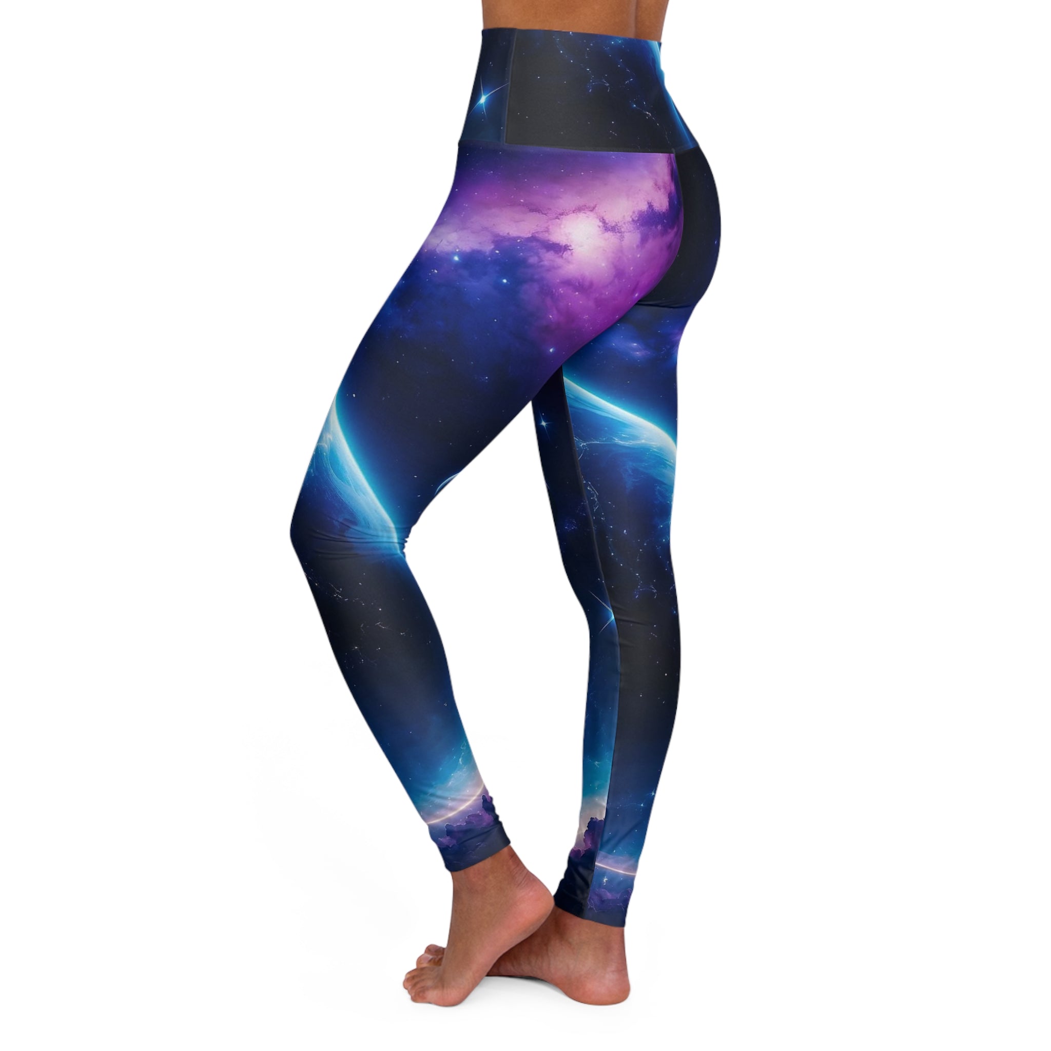 Psychedelic Waves High-Waisted Yoga Leggings — Women's Trippy AOP