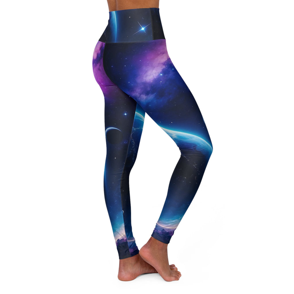 Psychedelic Waves High-Waisted Yoga Leggings — Women's Trippy AOP