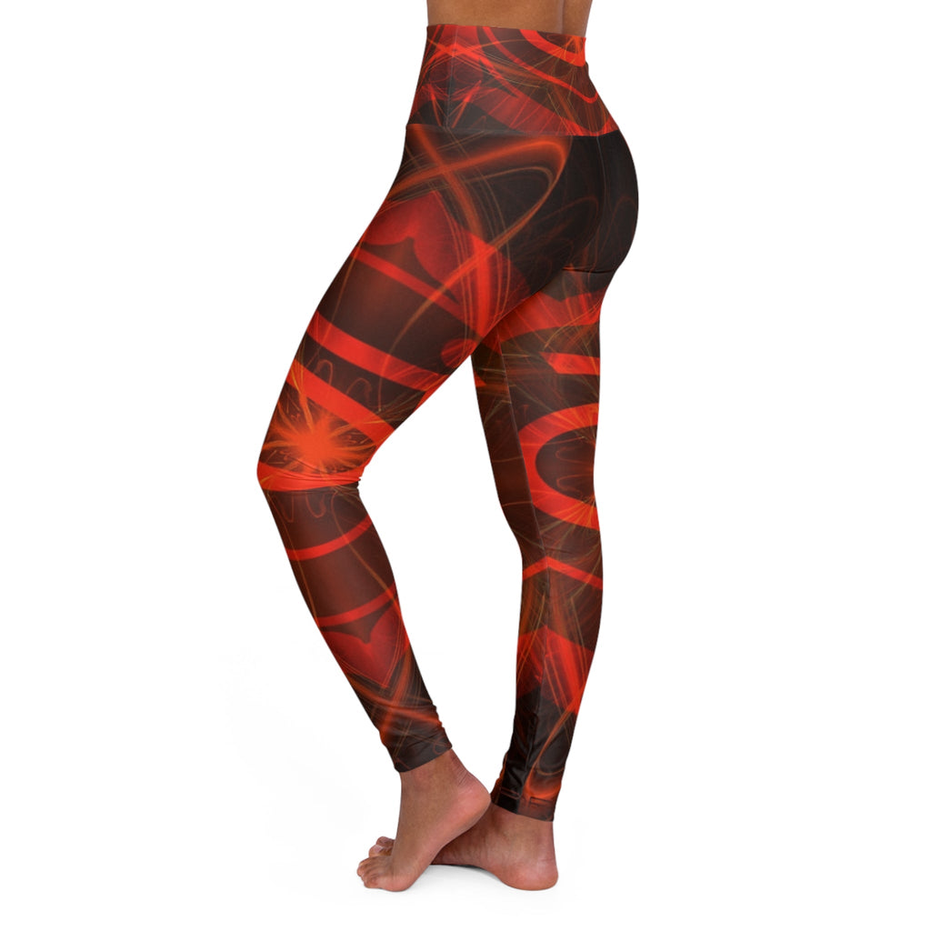 Vibrant Mosaic High-Waisted Yoga Leggings — Women's Colorful AOP