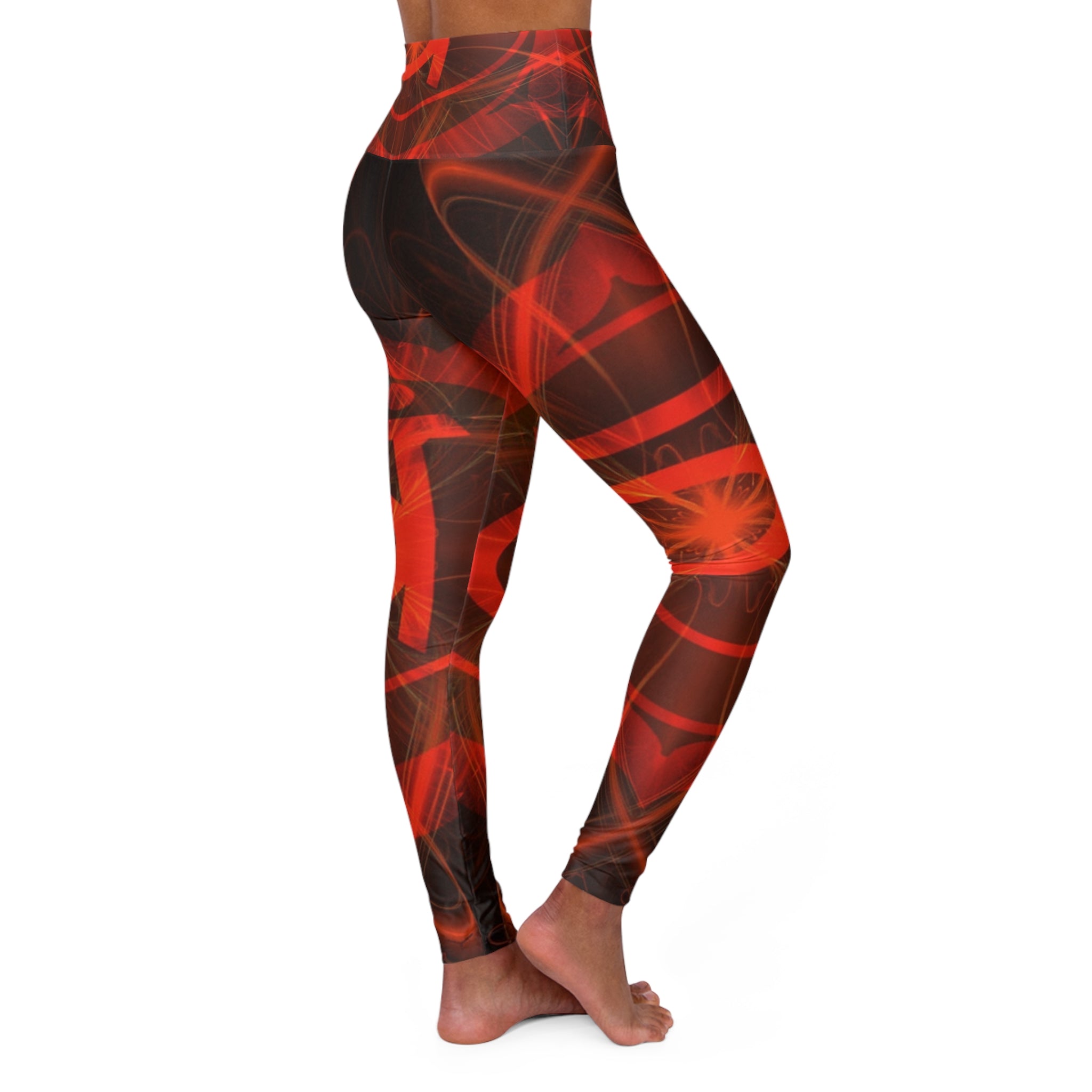Vibrant Mosaic High-Waisted Yoga Leggings — Women's Colorful AOP