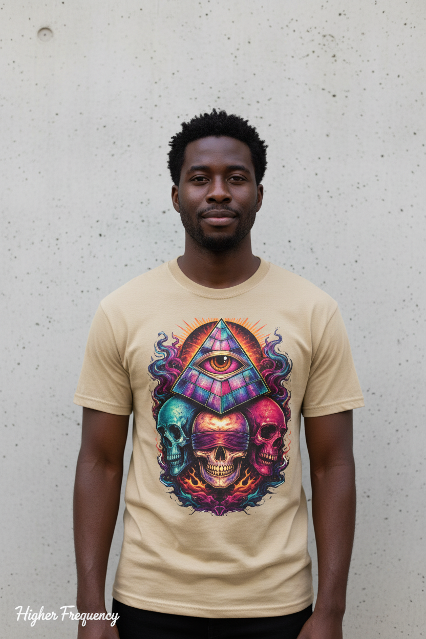 Higher Frequency Colorful Tee Minimal Black Model