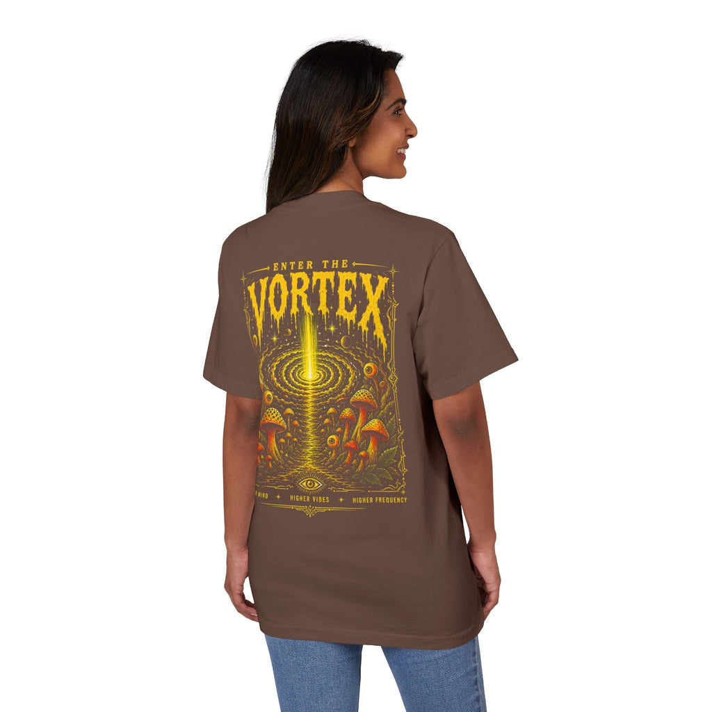 Higher Frequency Enter the Vortex Tee – Psychedelic Mushroom Drop-Shoulder T-Shirt