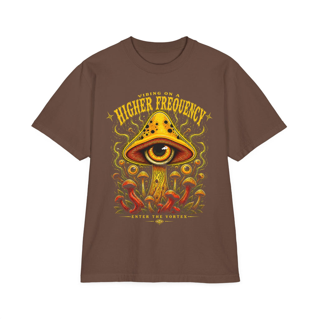 Higher Frequency Enter the Vortex Tee – Psychedelic Mushroom Drop-Shoulder T-Shirt