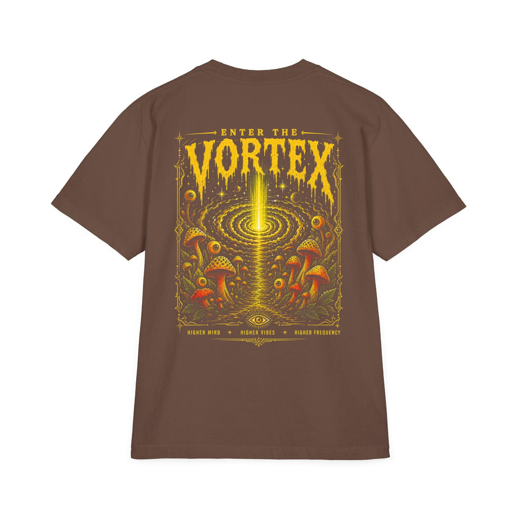 Higher Frequency Enter the Vortex Tee – Psychedelic Mushroom Drop-Shoulder T-Shirt
