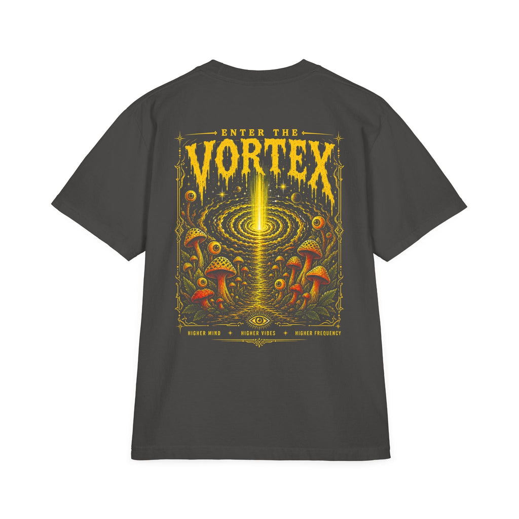 Higher Frequency Enter the Vortex Tee – Psychedelic Mushroom Drop-Shoulder T-Shirt
