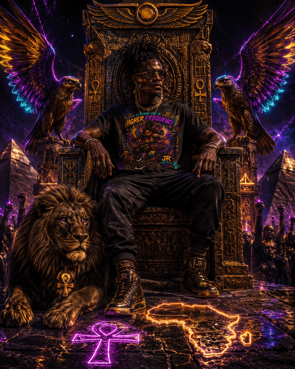 Higher Frequency Warrior Tee — JR Vortex Ancient Power Limited Edition.