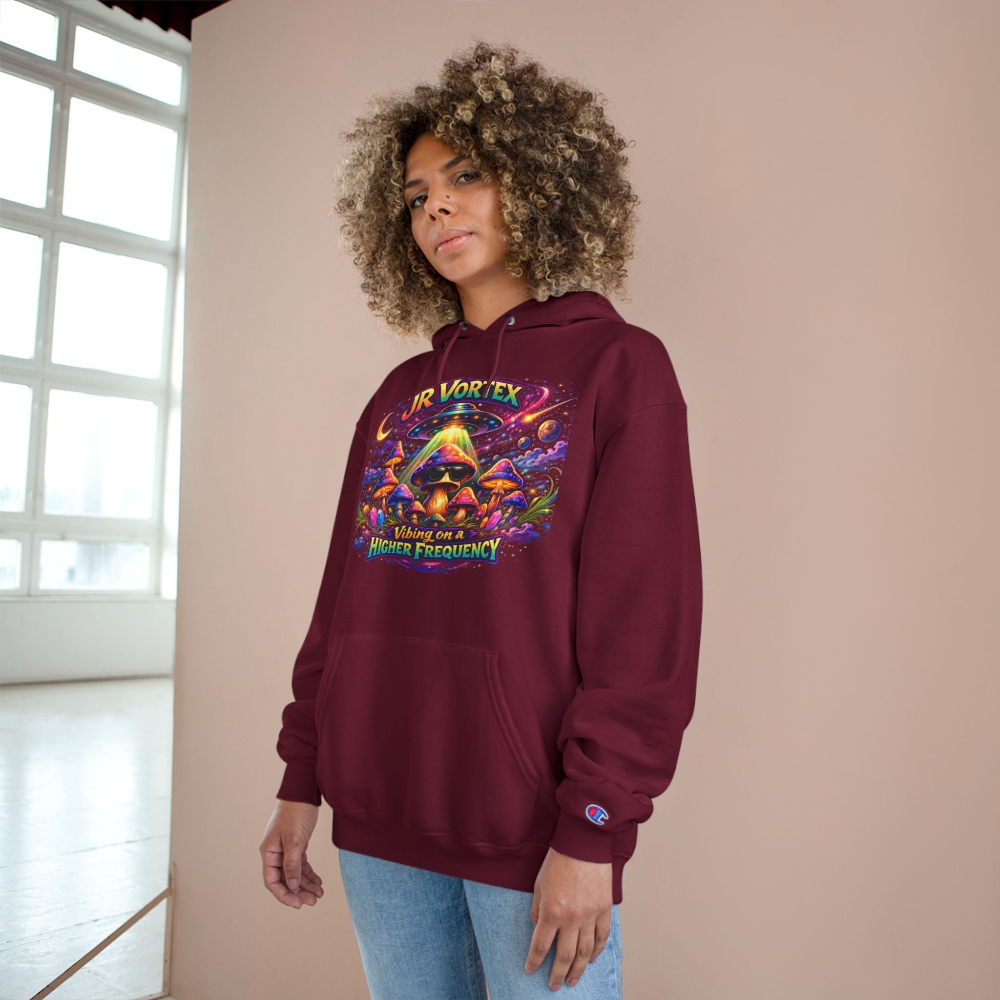 Hoodie — "Our Vortex" Psychedelic Mushroom Art Hooded Sweatshirt (Higher Frequency) Printify