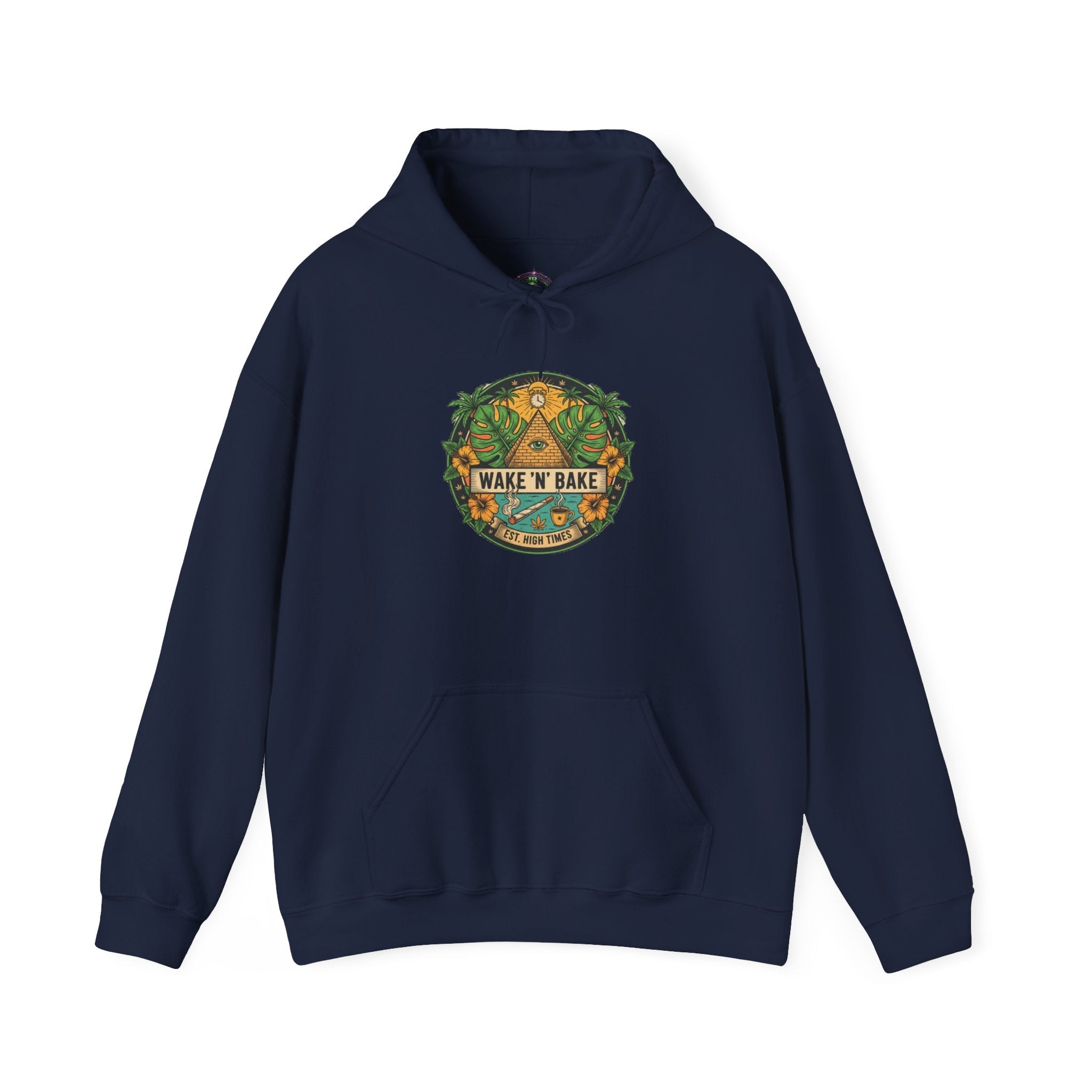 Hoodie - "Wake N' Bake" Tropical Palm Cannabis Graphic Hoodie