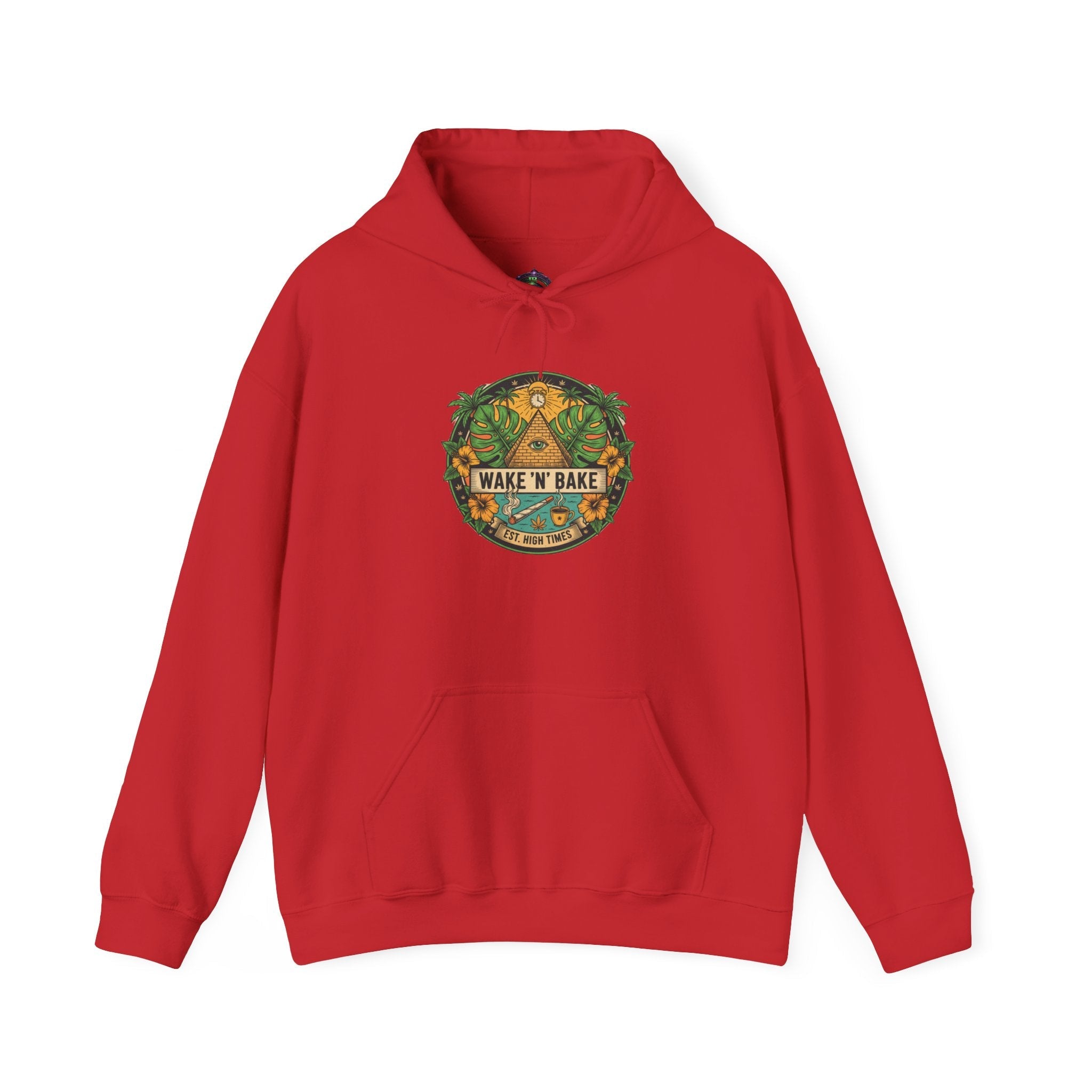 Hoodie - "Wake N' Bake" Tropical Palm Cannabis Graphic Hoodie