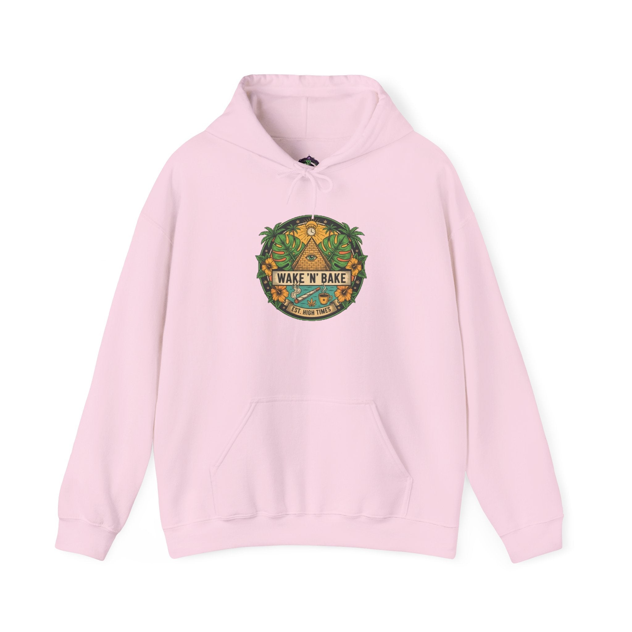 Hoodie - "Wake N' Bake" Tropical Palm Cannabis Graphic Hoodie