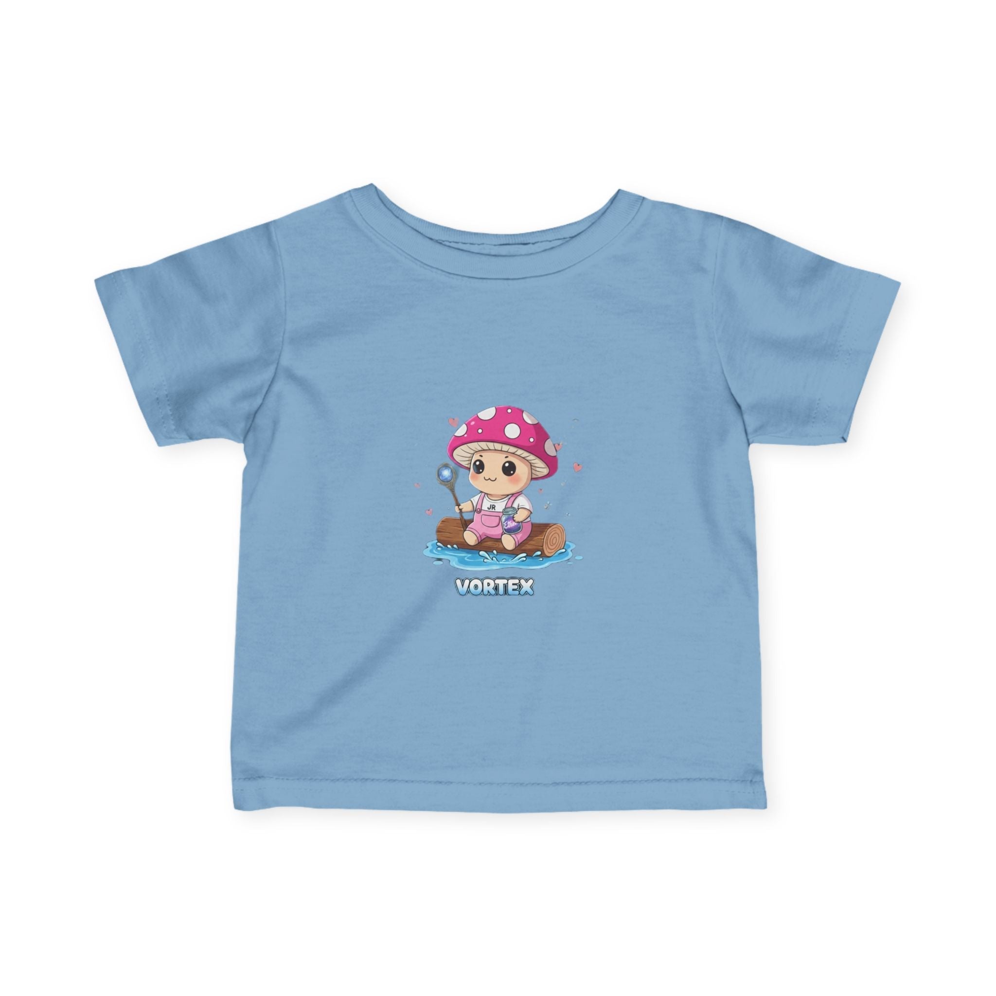 Infant Tee — Cute Pink Mushroom Baby Sailor Graphic "Vortex" Printify