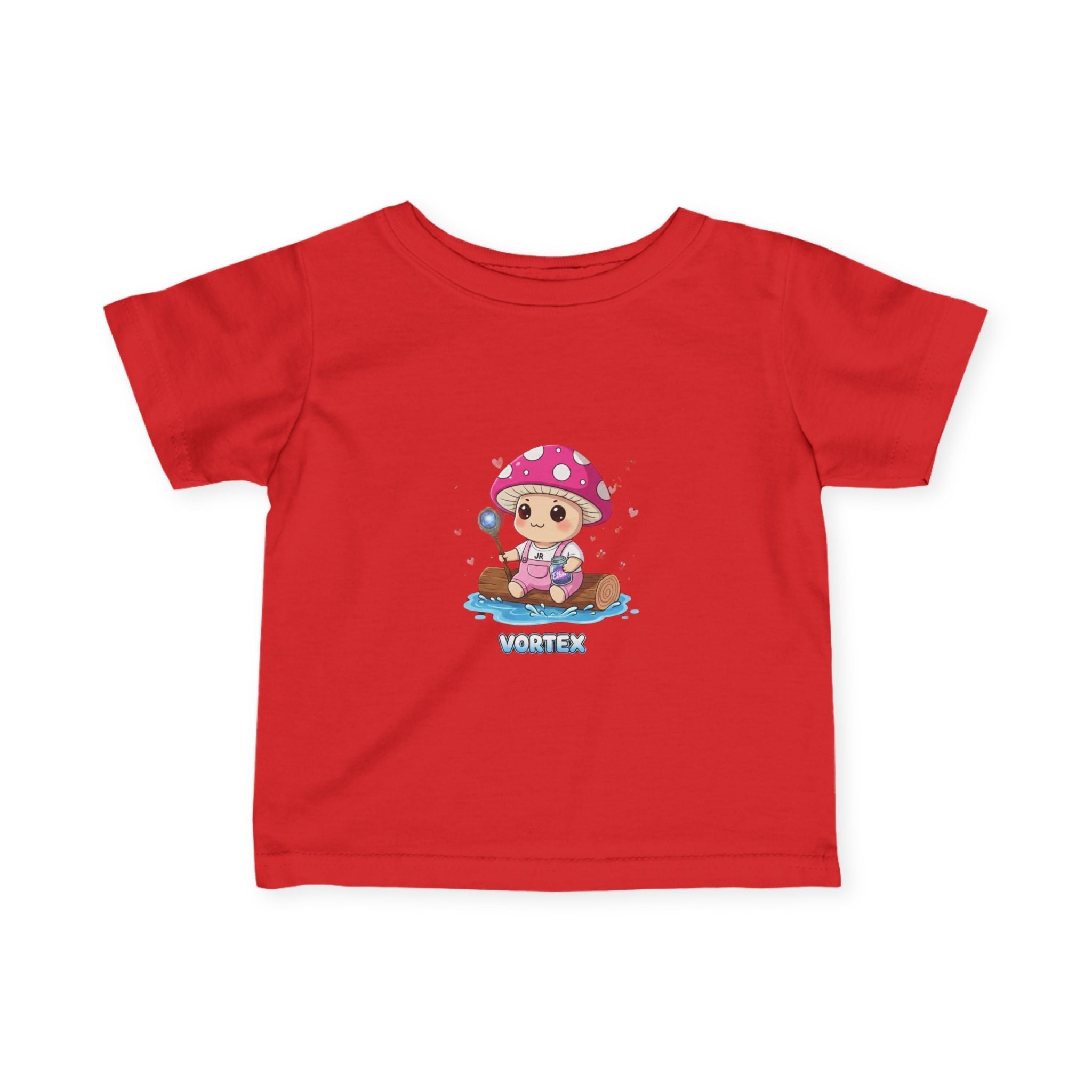 Infant Tee — Cute Pink Mushroom Baby Sailor Graphic "Vortex" Printify