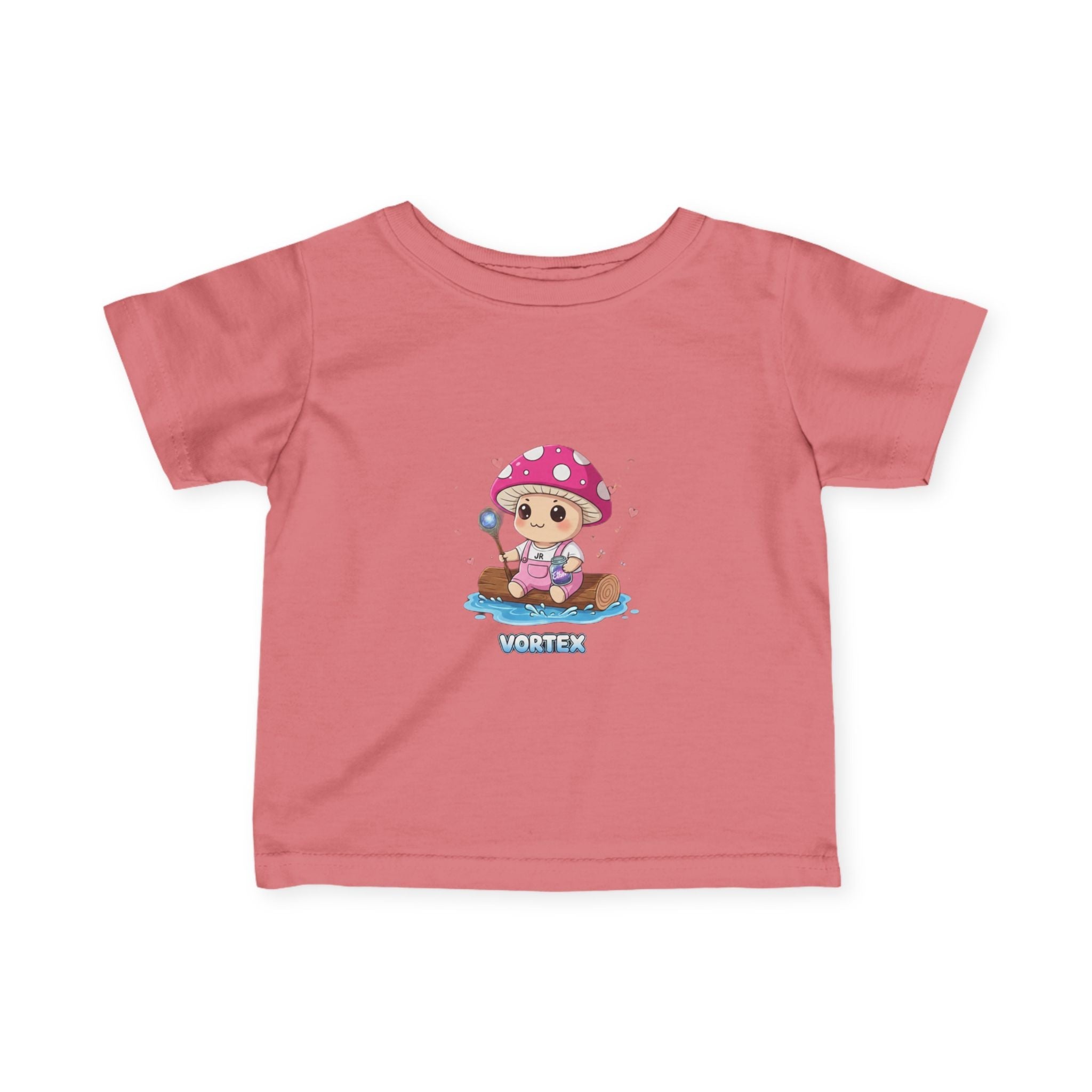 Infant Tee — Cute Pink Mushroom Baby Sailor Graphic "Vortex" Printify