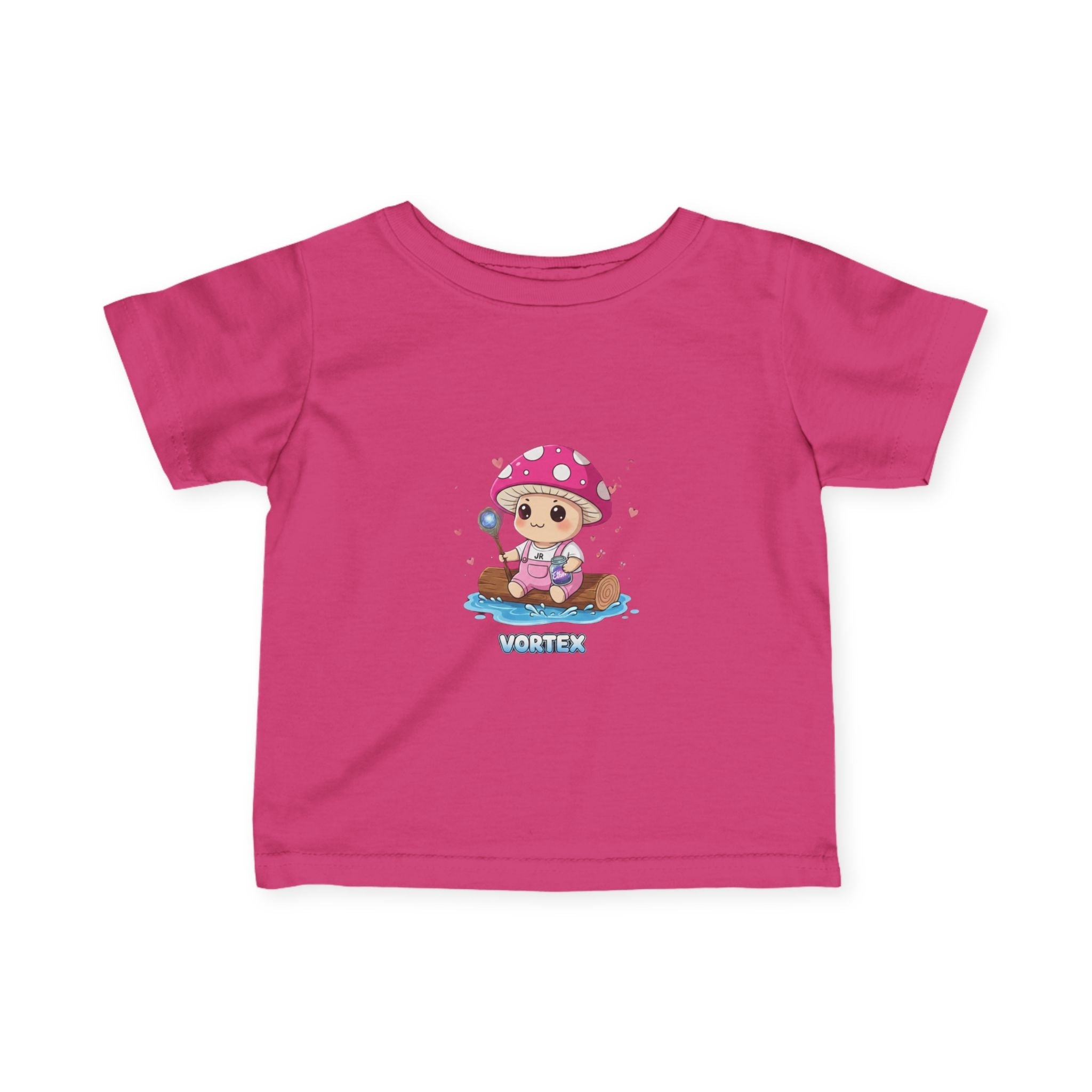 Infant Tee — Cute Pink Mushroom Baby Sailor Graphic "Vortex" Printify